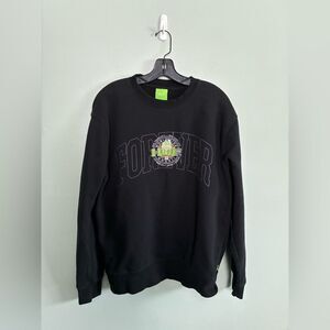 HUF - FOREVER TORCH CREWNECK - BLACK GREEN CREWNECK SWEATSHIRT SIZE M